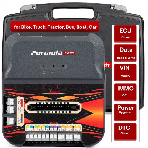 Formula FLash ECU Clone, Data Read & Write, VIN Modify, IMMO Off, Power Upgrade, DTC Clean for Bike, Truck, Tractor, Bus, Boat, Car