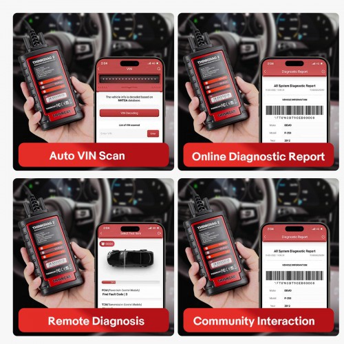 THINKCAR Thinkdiag 2 OBDII Code Scanner Support CAN FD Protocole 10 OBD2 Full Fonctions 15+ Reset Fonctions