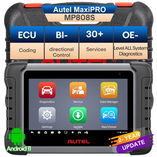 AUTEL MaxiPRO MP808 MP808S OBD2 Automotive 36+ Special Reset Functions OE-level OBDII Diagnostics Tool Key Coding PK MaxiDAS DS808 DS708 Maxisys MS906
