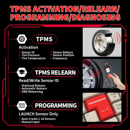 Launch X431 TSGUN i-TPMS Tire Pressure Detector Handheld Terminator X431 TSGUN Sensor Activator Programming Tool