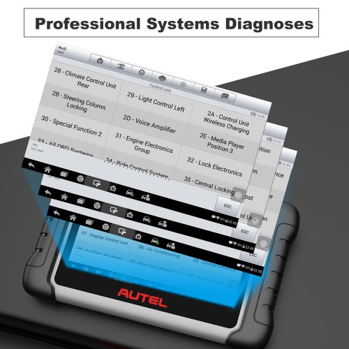 Autel MaxiCOM MK808 Bidirectional Diagnostic Scanner Same as MaxiCheck MX808, 28+ Service, All/Full System Diagnosis, Injector Coding/EPB/BMS/SAS